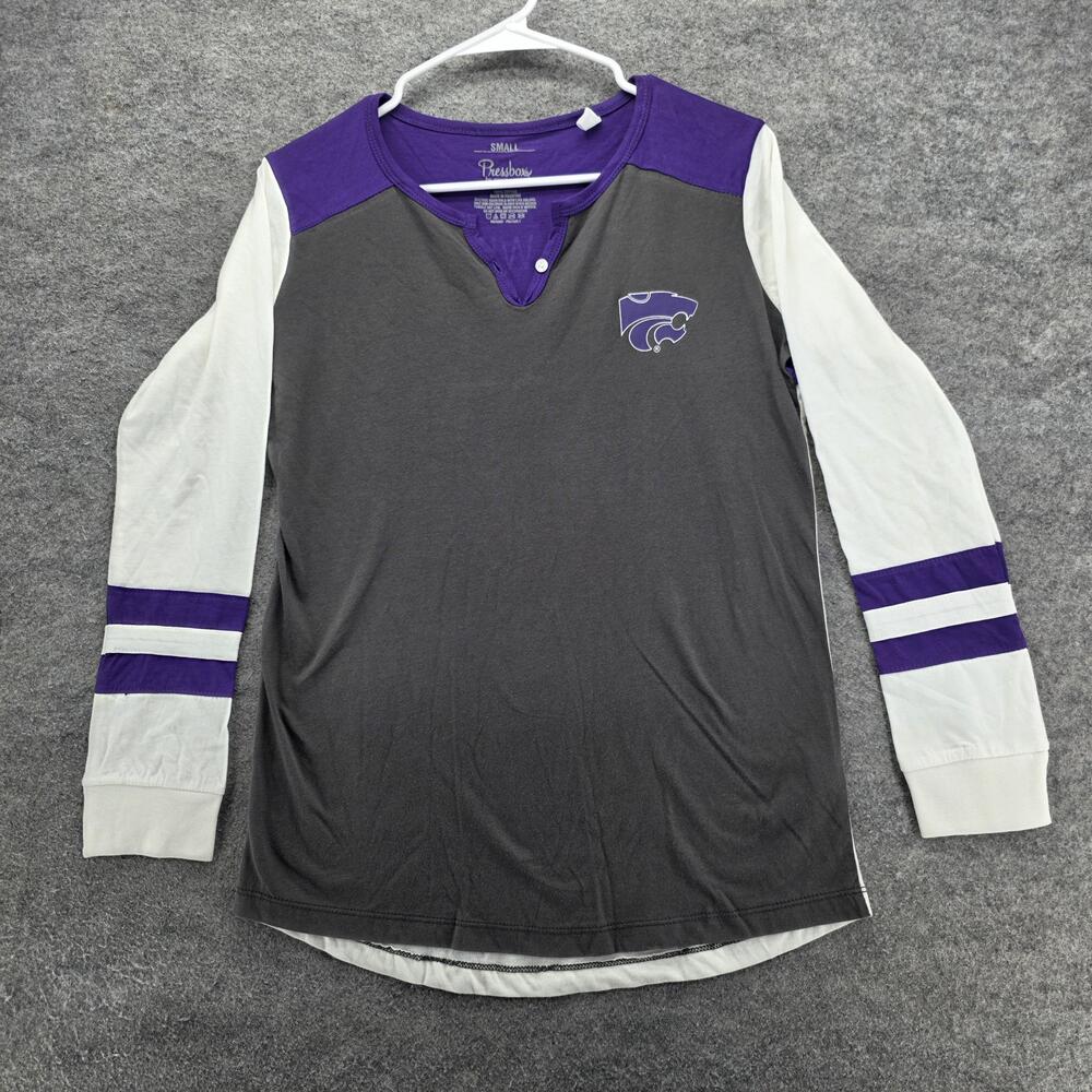 Kansas State Wildcats Shirt Womens Small Long Sleeve NCAA College Pressbox Top
